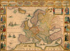 Historic map of Europe by Willem Blaeu, 1630